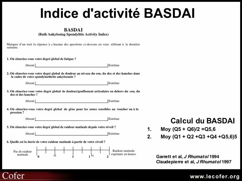 Indice d'activité BASDAI